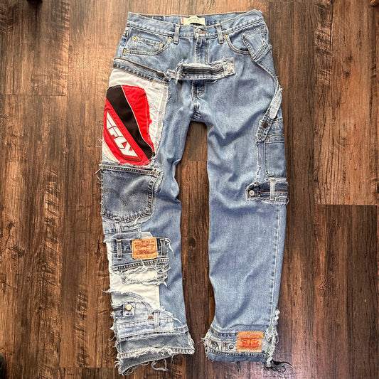 motocross patchwork Denim