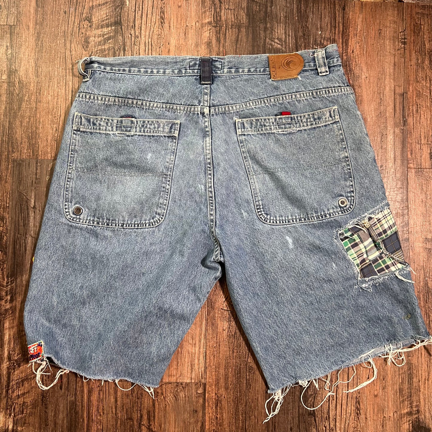 Blue Vintagedjay patchwork shorts